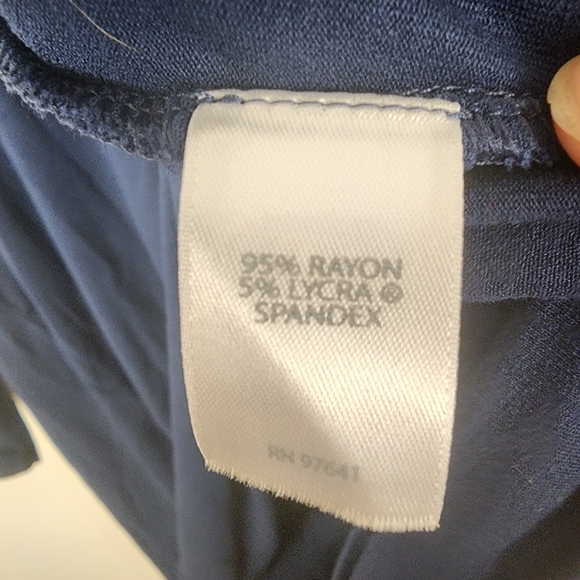 J Jill Wearever Collection Rayon Navy Blue Cowl Neck Blouse Women's Size XL - Picture 7 of 9